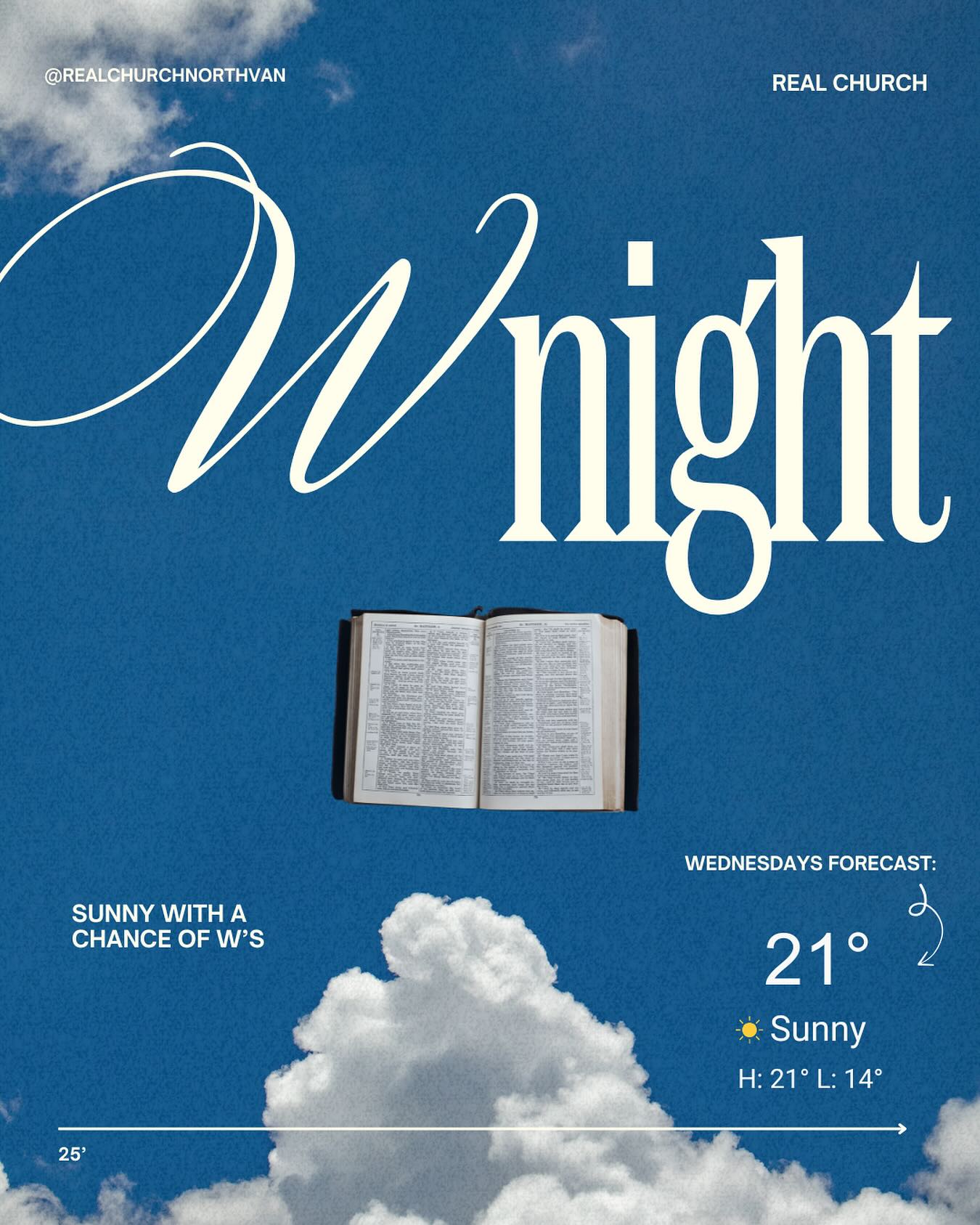 Wednesdays forecast? Sunny with a chance of W’s!
See you this week at W Night. Wednesday at 7:30pm @ Waterfront Park, North Vancouver.
We’re gonna be getting into the Word, eating snacks & making crafts! (build your own keychain) 🥳🫶🏼